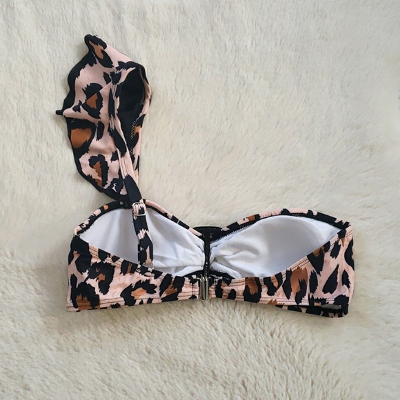 Leopard Ruffle Strap Bandeau High Waist Bikini Set - Picture 7 of 11